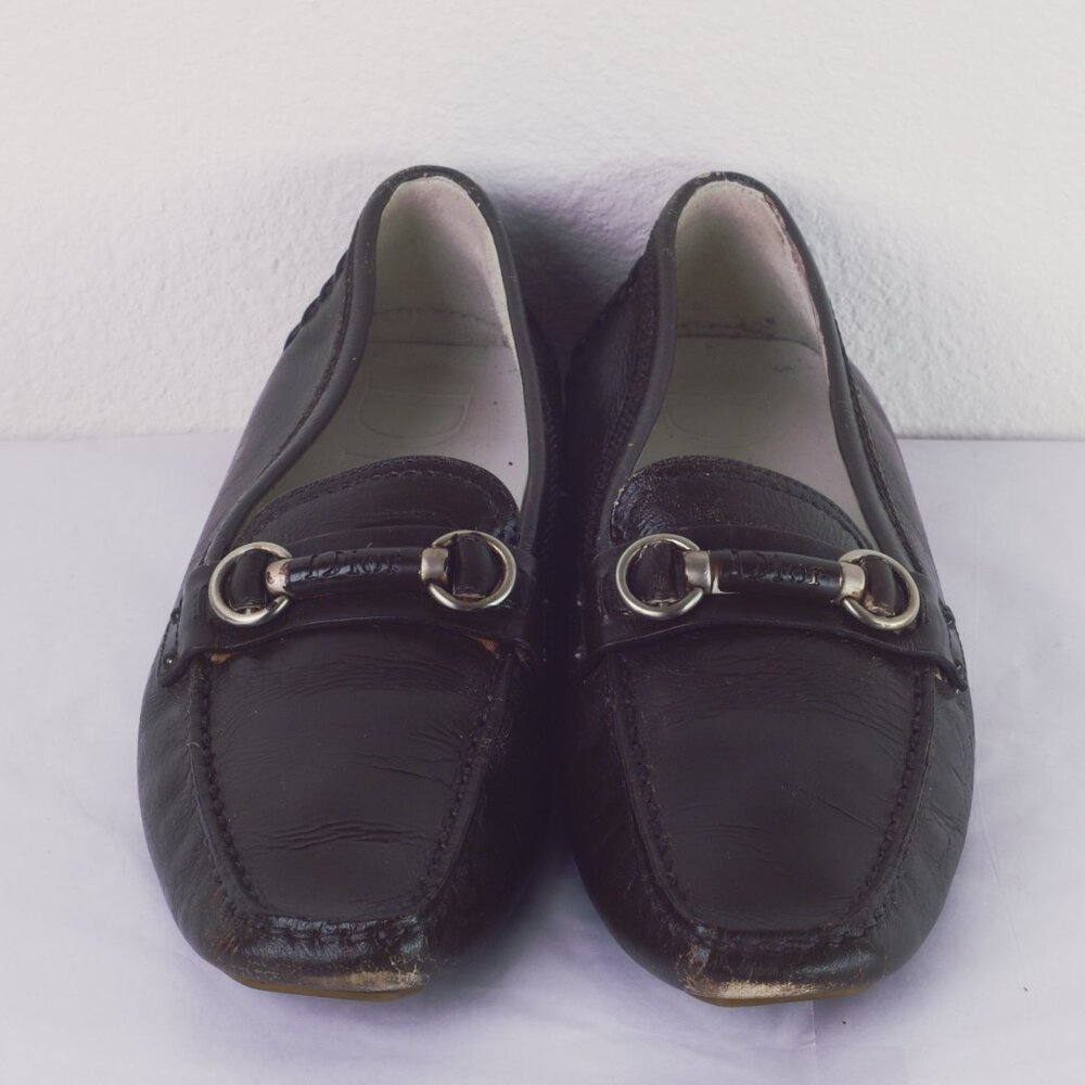 Vintage Christian Dior Leather Driving Loafers Horsebit Mens Brown Size 7.5